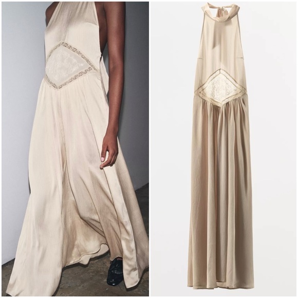 ZARA EMBROIDERED MIDI DRESS - Mid-ecru - Picture 2 of 16